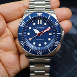 Buy Shop Citizen Promaster Mechanical Blue Dial Silver Steel Strap Watch For Men - NJ0121-89L USA Online