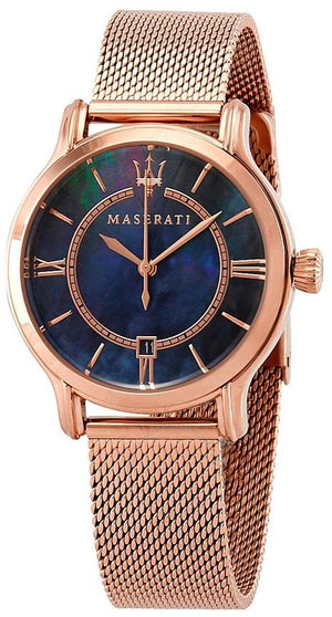 Buy Shop Maserati Epoca Blue Dial Rose Gold Mesh Strap Watch For Women - R8853118503 USA Online