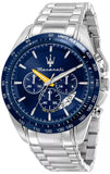Buy Shop Maserati Traguardo Chronograph Modena Edition Blue Dial Silver Steel Strap Watch For Men - R8871612039 USA Online