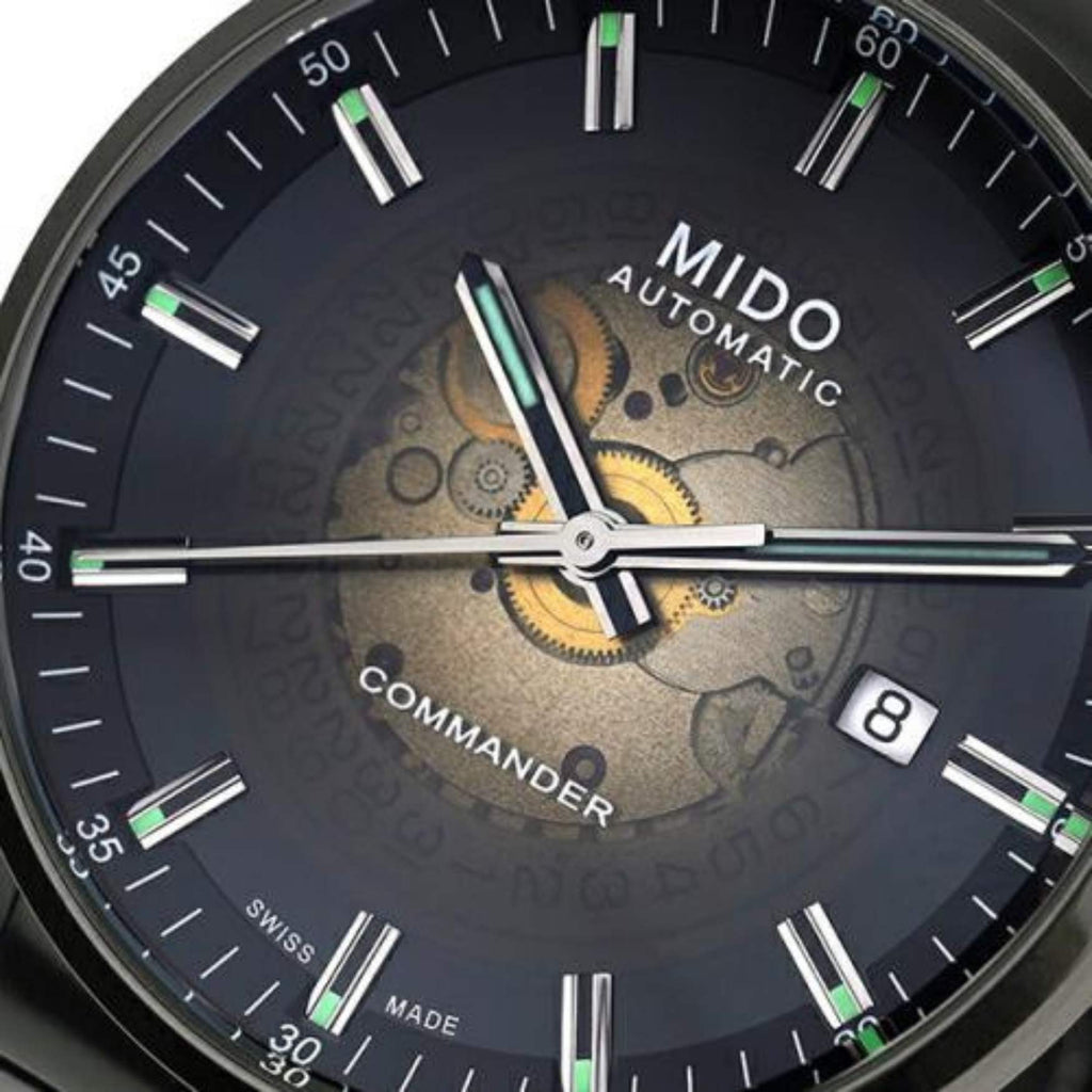 Buy Shop Mido Commander II Automatic Gradient Black Dial Black Steel Strap Watch For Men - M021.407.33.411.00 USA Online