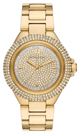 Buy Shop Michael Kors Camille Three-Hand Crystals Gold Dial Gold Steel Strap Watch for Women - MK1067 USA Online