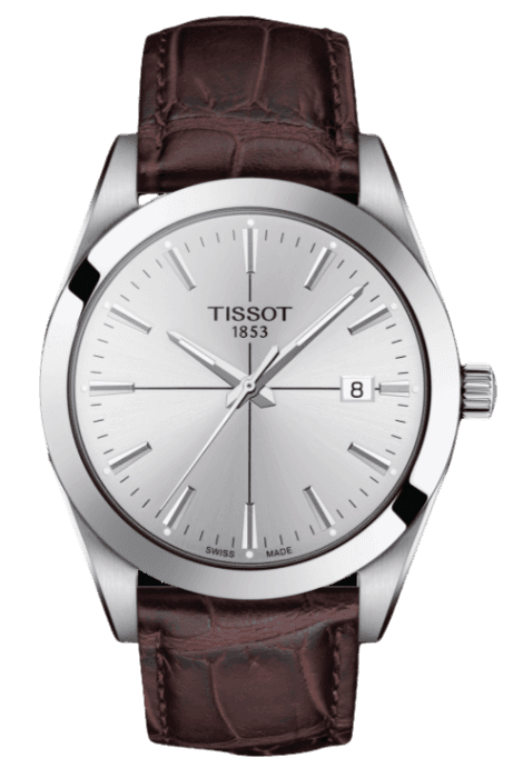 Buy Shop Tissot Gentlemen Silver Dial Brown Leather Strap Watch for Men - T127.410.16.031.01 USA Online