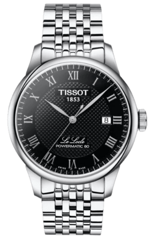 Buy Shop Tissot Le Locle Powermatic 80 Black Dial Silver Steel Strap Watch For Men - T006.407.11.053.00 USA Online
