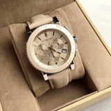 Buy Shop Burberry City Chronograph White Dial White Leather Strap Watch For Women - BU9701 USA Online