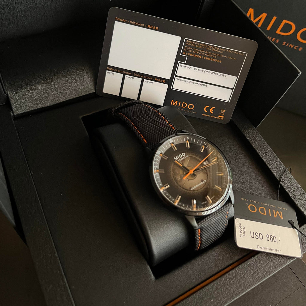 Buy Shop Mido Commander Automatic Gradient Black Dial Black Nylon Strap Watch For Men - M021.407.37.411.00 USA Online