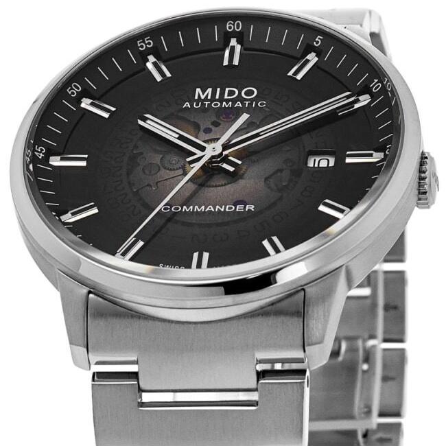 Buy Shop Mido Commander Automatic Gradient Black Dial Silver Steel Strap Watch For Men - M021.407.11.411.00 USA Online