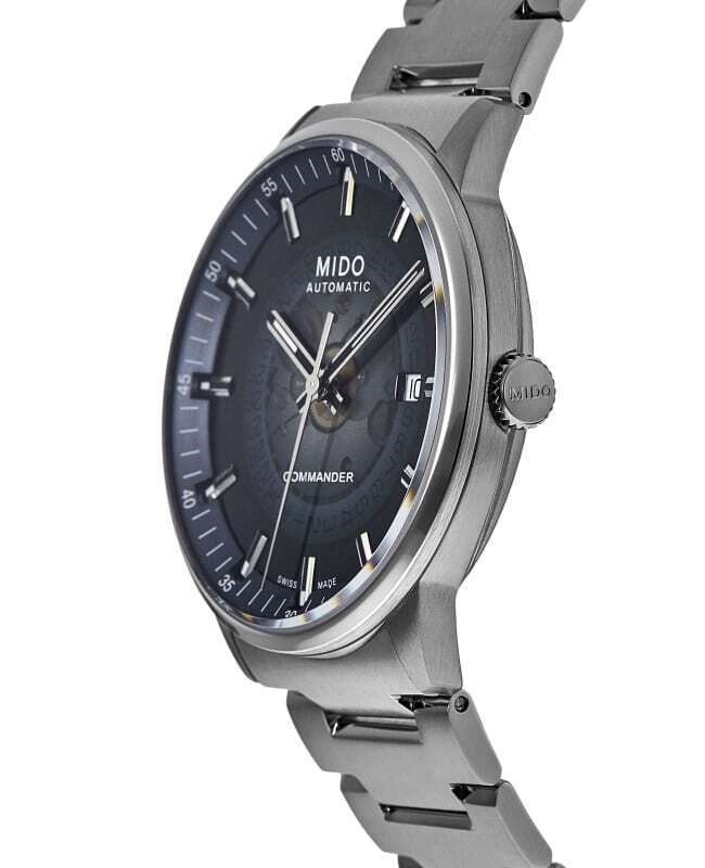 Buy Shop Mido Commander Automatic Gradient Blue Dial Silver Steel Strap Watch For Men - M021.407.11.411.01 USA Online
