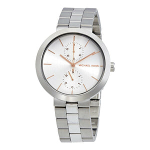 Buy Shop Michael Kors Garner Analog Silver Dial Silver Steel Strap Watch For Women - MK6407 USA Online