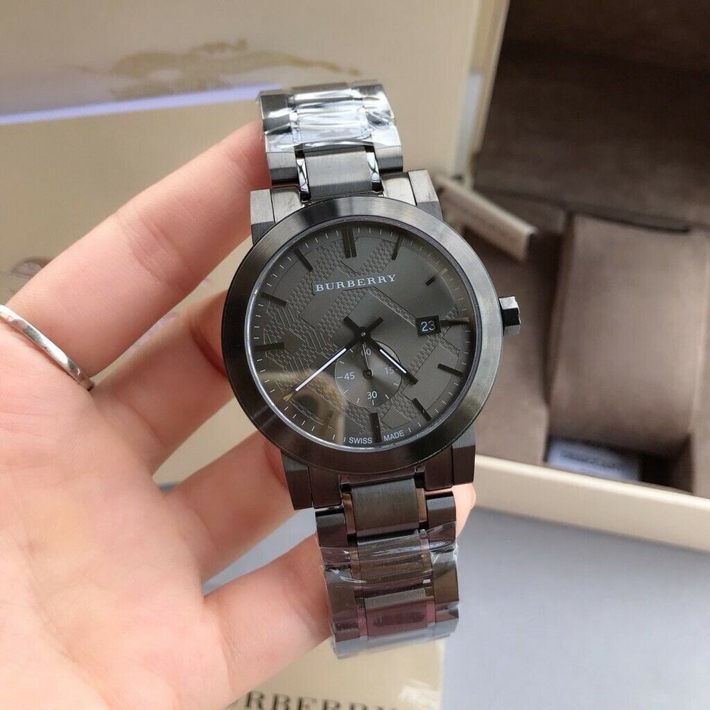 Buy Shop Burberry The City Black Dial Black Steel Strap Watch for Men - BU9902 USA Online