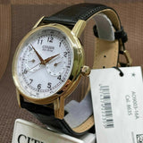 Buy Shop Citizen Watch Eco Drive Day & Date White Dial Black Leather Strap Watch For Men - AO9003-16A USA Online