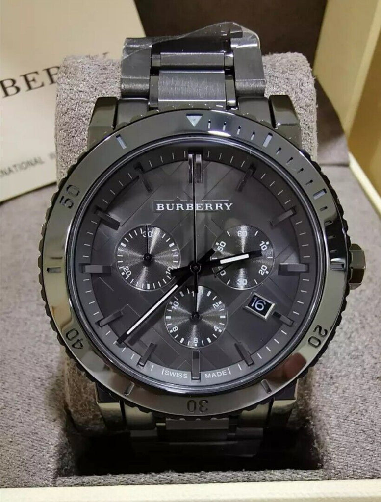 Buy Shop Burberry The City Grey Dial Gunmetal Grey Steel Strap Watch for Men - BU9381 USA Online