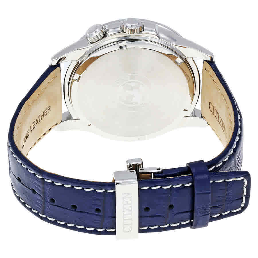 Buy Shop Citizen Eco Drive Calendrier White Dial Blue Leather Strap Watch For Men - BU2020-11A USA Online