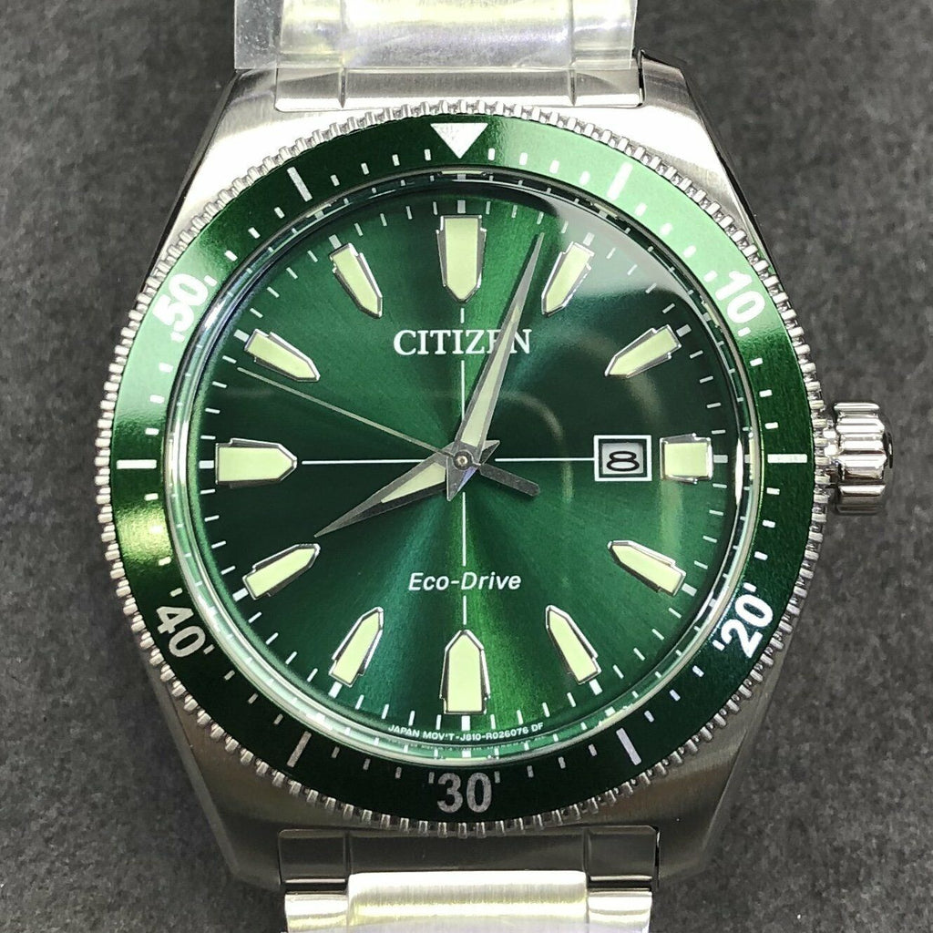 Buy Shop Citizen Eco Drive Vintage Green Dial Silver Steel Strap Watch For Men - AW1598-70X USA Online