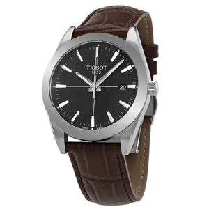 Buy Shop Tissot Gentlemen Black Dial Brown Leather Strap Watch for Men - T127.410.16.051.01 USA Online