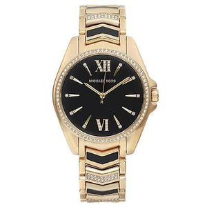 Buy Shop Michael Kors Whitney Quartz Black Dial Two Tone Steel Strap Watch For Women - MK6743 USA Online