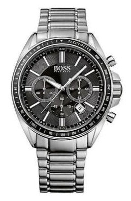 Buy Shop Hugo Boss Chronograph Black Dial Silver Steel Strap Watch for Men - 151080 USA Online