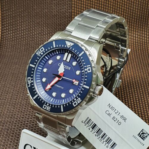 Buy Shop Citizen Promaster Mechanical Blue Dial Silver Steel Strap Watch For Men - NJ0121-89L USA Online