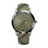 Buy Shop Burberry The City Beige Dial Chequered Brown Leather Strap Watch for Women - BU9029 USA Online