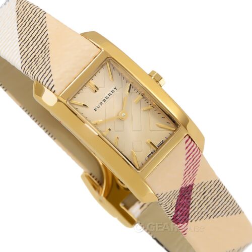 Buy Shop Burberry Nova Gold Tone Square Dial Leather Strap Watch for Women - BU1582 USA Online
