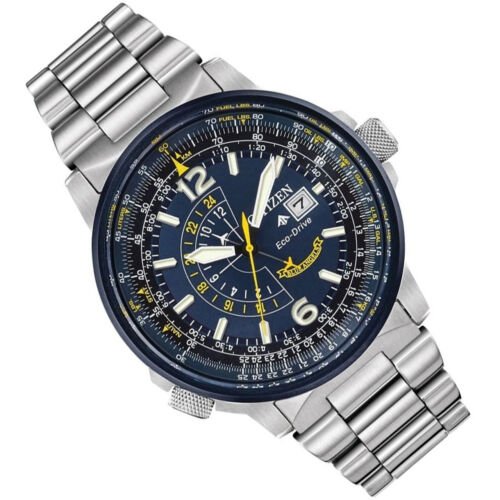 Buy Shop Citizen Promaster Nighthawk Eco Drive Navy Blue Dial Silver Steel Strap Watch For Men - BJ7006-56L USA Online