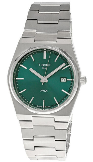 Buy Shop Tissot PRX Green Dial Silver Steel Strap Watch For Men - T137.410.11.091.00 USA Online