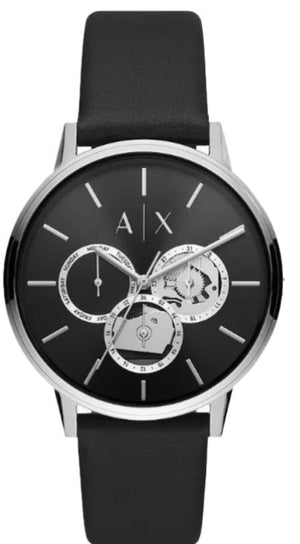 Buy Shop Armani Exchange Cayde Chronograph Black Dial Black Leather Strap Watch for Men - AX2745 USA Online