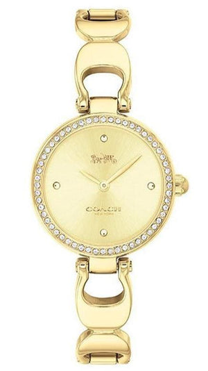 Buy Shop Coach Park Diamonds Gold Dial Gold Steel Strap Watch for Women - 14503171 USA Online