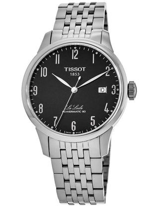 Buy Shop Tissot Le Locle Powermatic 80 Black Dial Silver Steel Strap Watch For Men - T006.407.11.052.00 USA Online