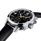 Buy Shop Tissot PRC 200 Chronograph Black Dial Black Leather Strap Watch For Men - T055.417.16.057.00 USA Online