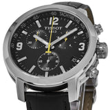 Buy Shop Tissot PRC 200 Chronograph Black Dial Black Leather Strap Watch For Men - T055.417.16.057.00 USA Online