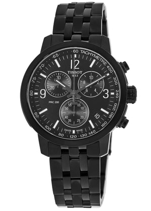 Buy Shop Tissot PRC 200 Chronograph Black Dial Black Steel Strap Watch For Men - T114.417.33.057.00 USA Online