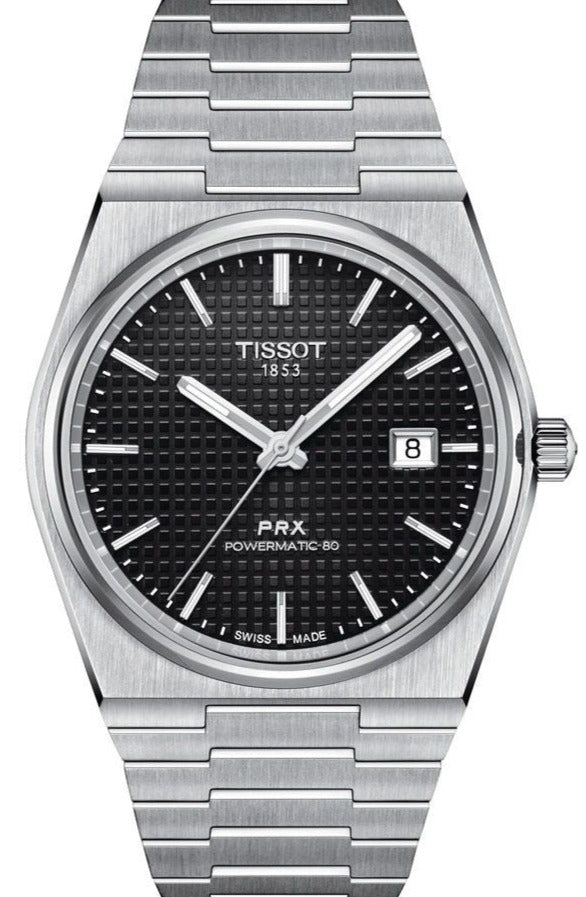 Buy Shop Tissot PRX Powermatic 80 Black Dial Silver Steel Strap Watch for Men - T137.407.11.051.00 USA Online