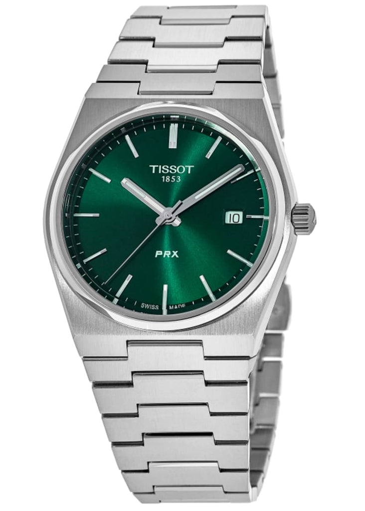 Buy Shop Tissot PRX Green Dial Silver Steel Strap Watch For Men - T137.410.11.091.00 USA Online