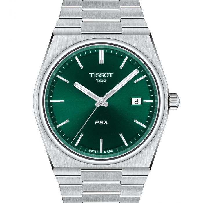 Buy Shop Tissot PRX Green Dial Silver Steel Strap Watch For Men - T137.410.11.091.00 USA Online