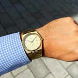 Buy Shop Tissot PRX Champagne Yellow Gold Dial Gold Steel Strap Watch for Men - T137.410.33.021.00 USA Online