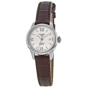 Buy Shop Tissot Le Locle Automatic Lady Silver Dial Brown Leather Strap Watch For Women - T41.1.113.77 USA Online