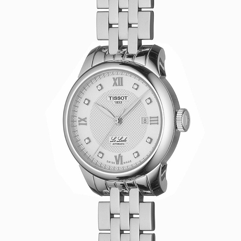 Buy Shop Tissot Le Locle Lady Automatic Diamonds Silver Dial Silver Steel Strap Watch For Women - T006.207.11.036.00 USA Online