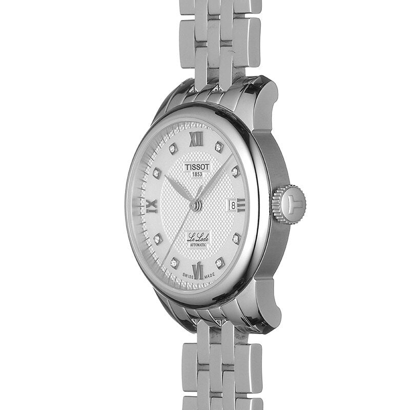 Buy Shop Tissot Le Locle Lady Automatic Diamonds Silver Dial Silver Steel Strap Watch For Women - T006.207.11.036.00 USA Online