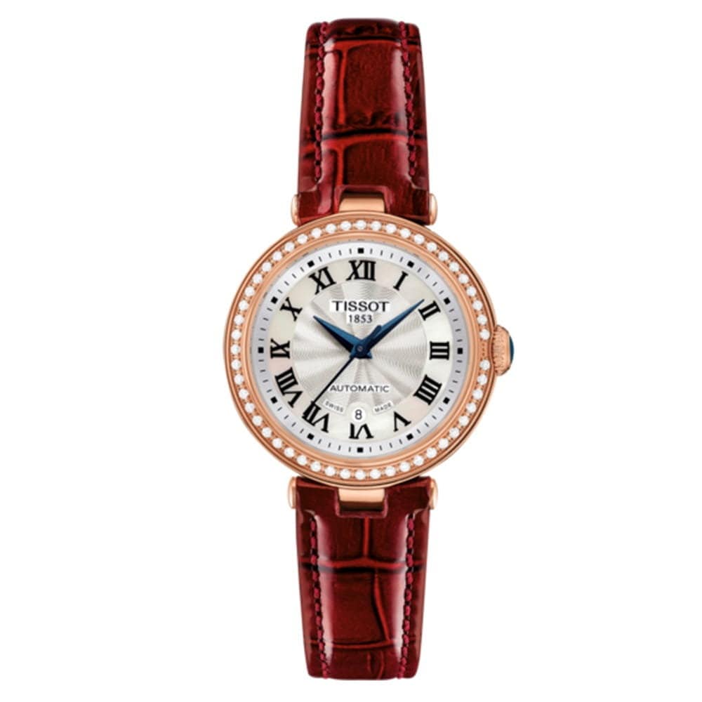Buy Shop Tissot Bellissima Small Lady Diamonds Silver Dial Brown Leather Strap Watch For Women - T126.207.66.113.00 USA Online