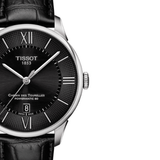 Buy Shop Tissot Chemin Des Tourelles Powermatic 80 Black Dial Black Leather Strap Watch For Men - T099.407.16.058.00 USA Online