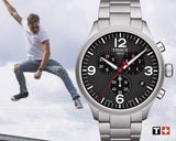 Buy Shop Tissot Chrono XL Black Dial Silver Steel Strap Watch For Men - T116.617.11.057.00 USA Online
