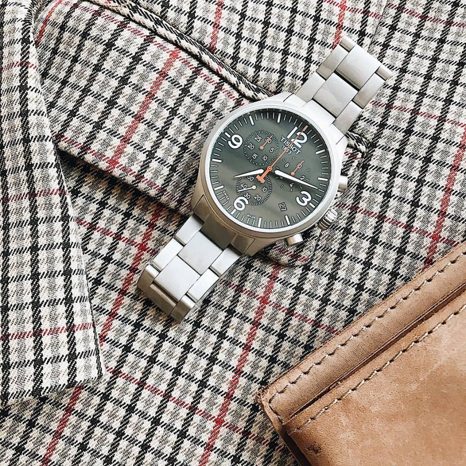 Buy Shop Tissot Chrono XL Black Dial Silver Steel Strap Watch For Men - T116.617.11.057.00 USA Online