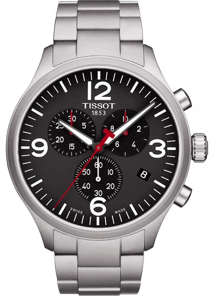 Buy Shop Tissot Chrono XL Black Dial Silver Steel Strap Watch For Men - T116.617.11.057.00 USA Online