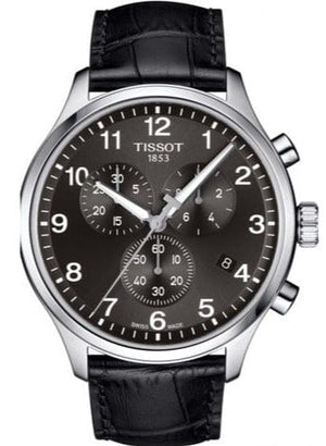 Buy Shop Tissot Chrono XL Classic Black Dial Black Leather Strap Watch For Men - T116.617.16.057.00 USA Online