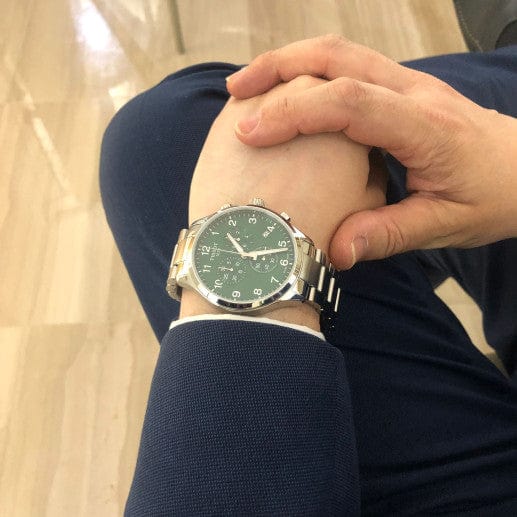 Buy Shop Tissot Chrono XL Classic Green Dial Silver Steel Strap Watch for Men - T116.617.11.092.00 USA Online