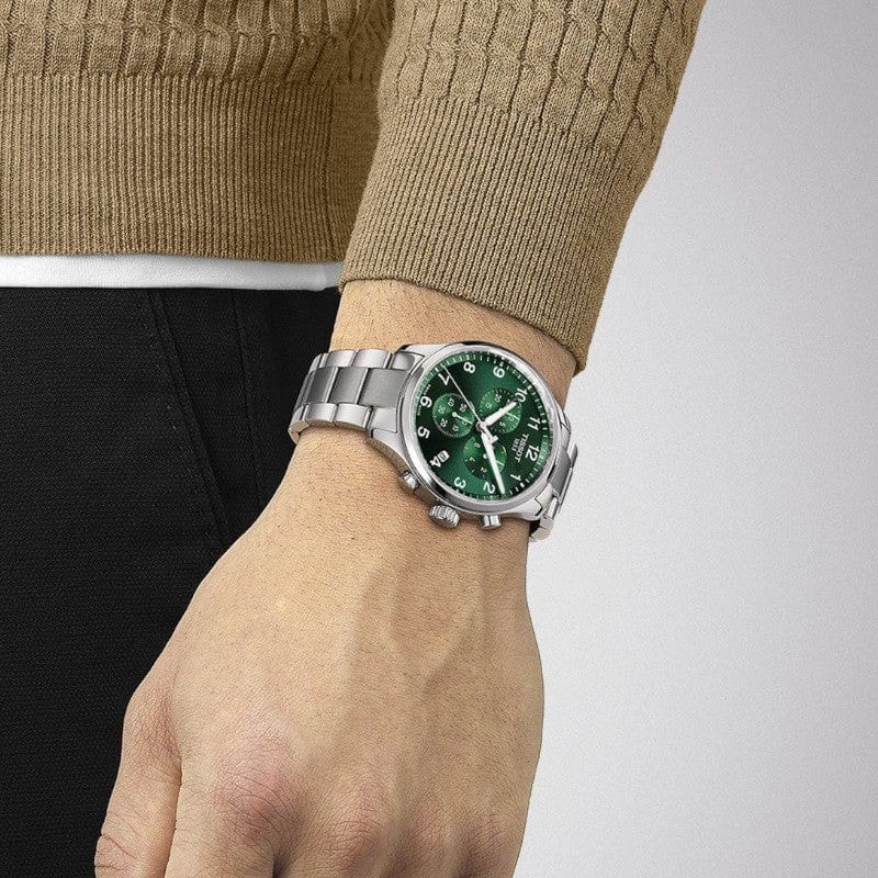 Buy Shop Tissot Chrono XL Classic Green Dial Silver Steel Strap Watch for Men - T116.617.11.092.00 USA Online