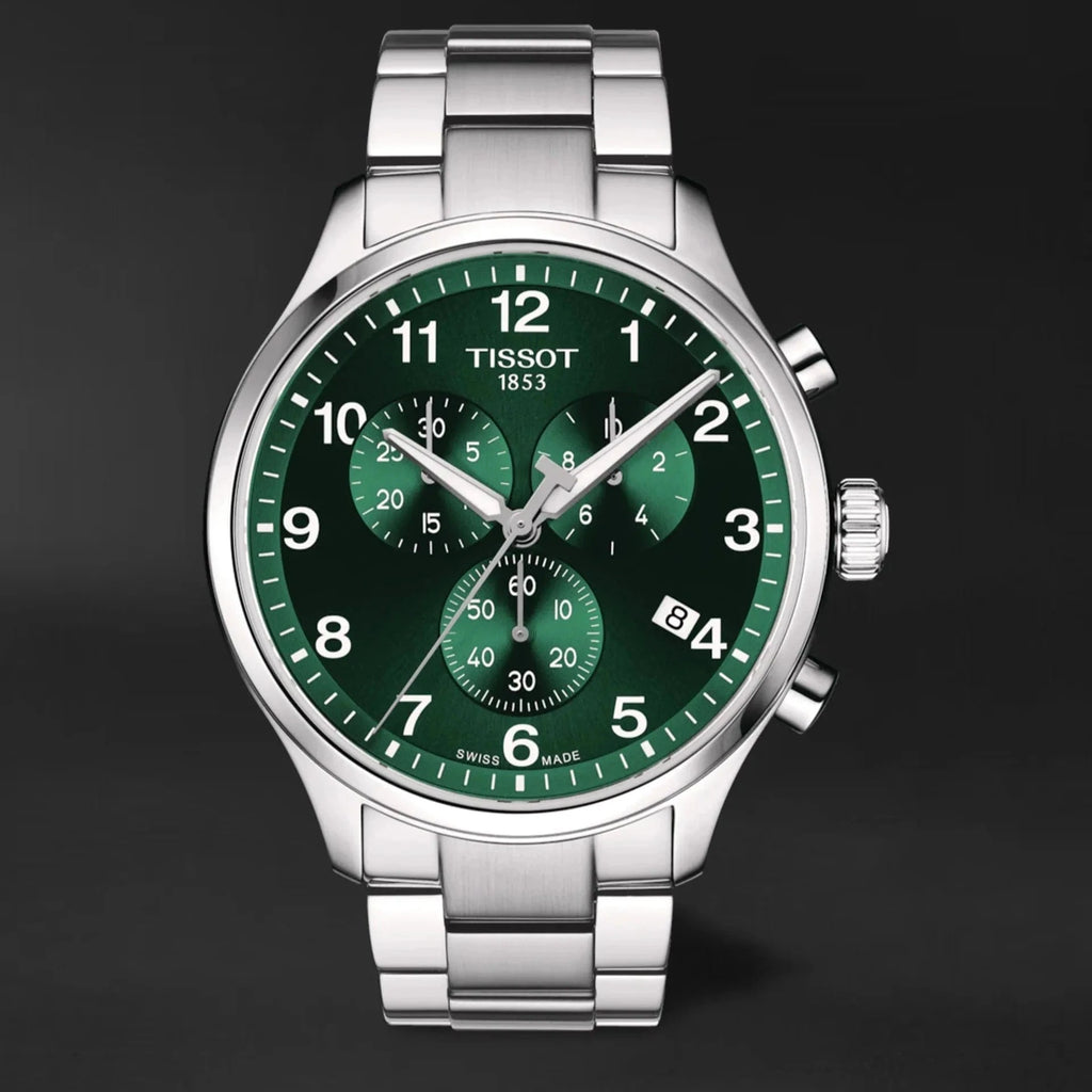 Buy Shop Tissot Chrono XL Classic Green Dial Silver Steel Strap Watch for Men - T116.617.11.092.00 USA Online