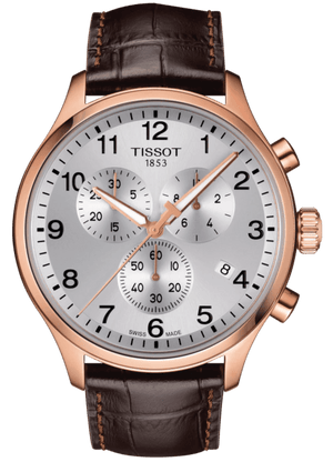 Buy Shop Tissot Chrono XL Classic Silver Dial Brown Leather Strap Watch For Men - T116.617.36.037.00 USA Online