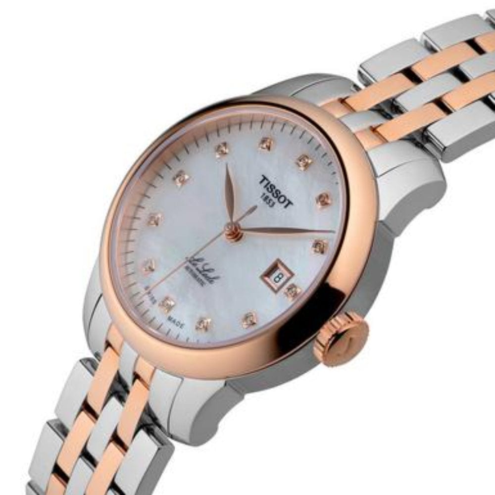 Buy Shop Tissot Le Locle Automatic Lady Mother of Pearl Dial Two Tone Steel Strap Watch For Women - T006.207.22.116.00 USA Online