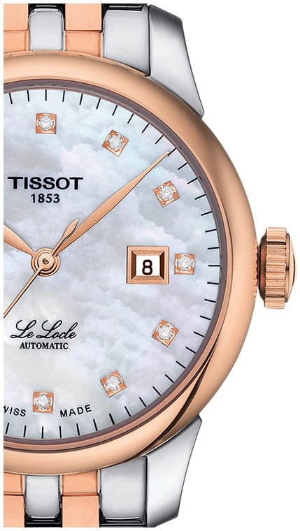 Buy Shop Tissot Le Locle Automatic Lady Mother of Pearl Dial Two Tone Steel Strap Watch For Women - T006.207.22.116.00 USA Online